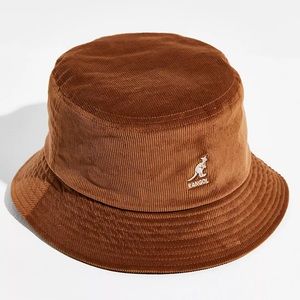 NWT: Brown Kangol Cord Bucket Hat, S